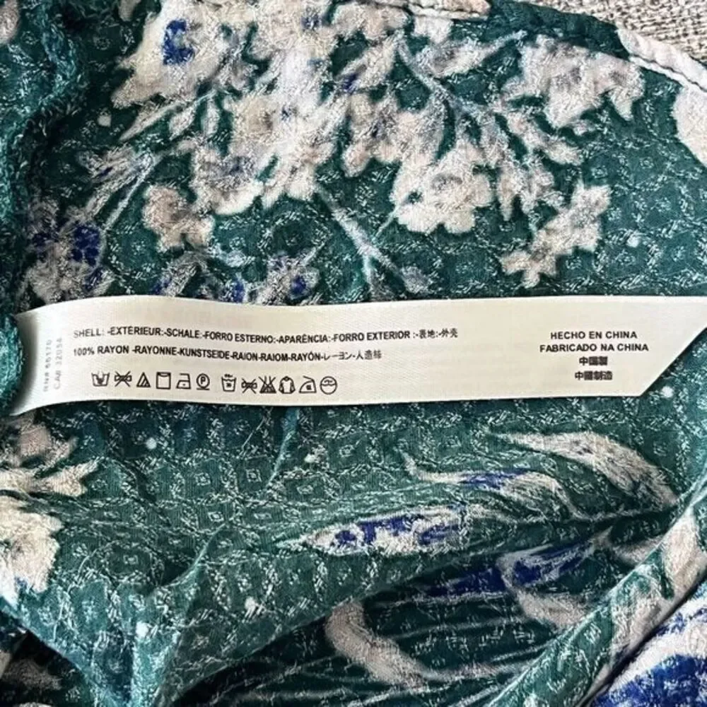 Free People Lauria Printed Mini Slip Dress XS Floral Pullover V-Neck A-Line Boho